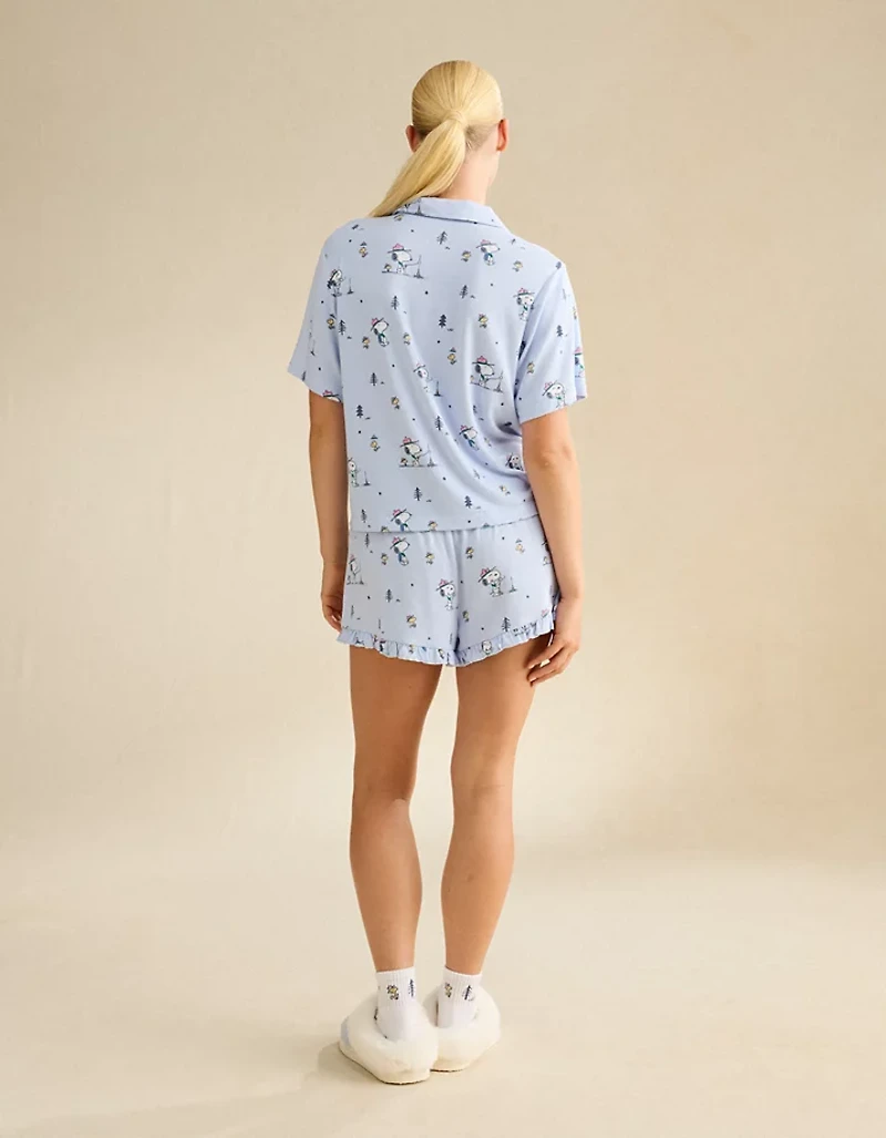 AE Luxe Plush Button-Up PJ Set