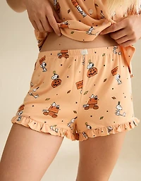 AE Luxe Plush Snoopy Button-Up PJ Set