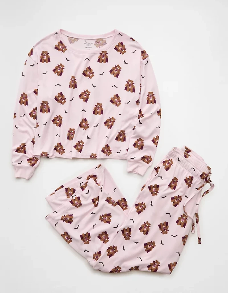 AE Luxe Plush Long Sleeve + Pant PJ Set