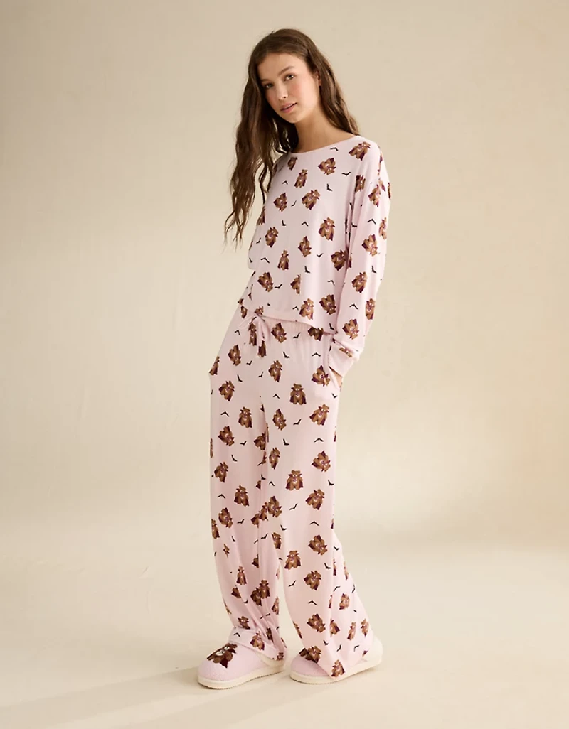 AE Luxe Plush Long Sleeve + Pant PJ Set