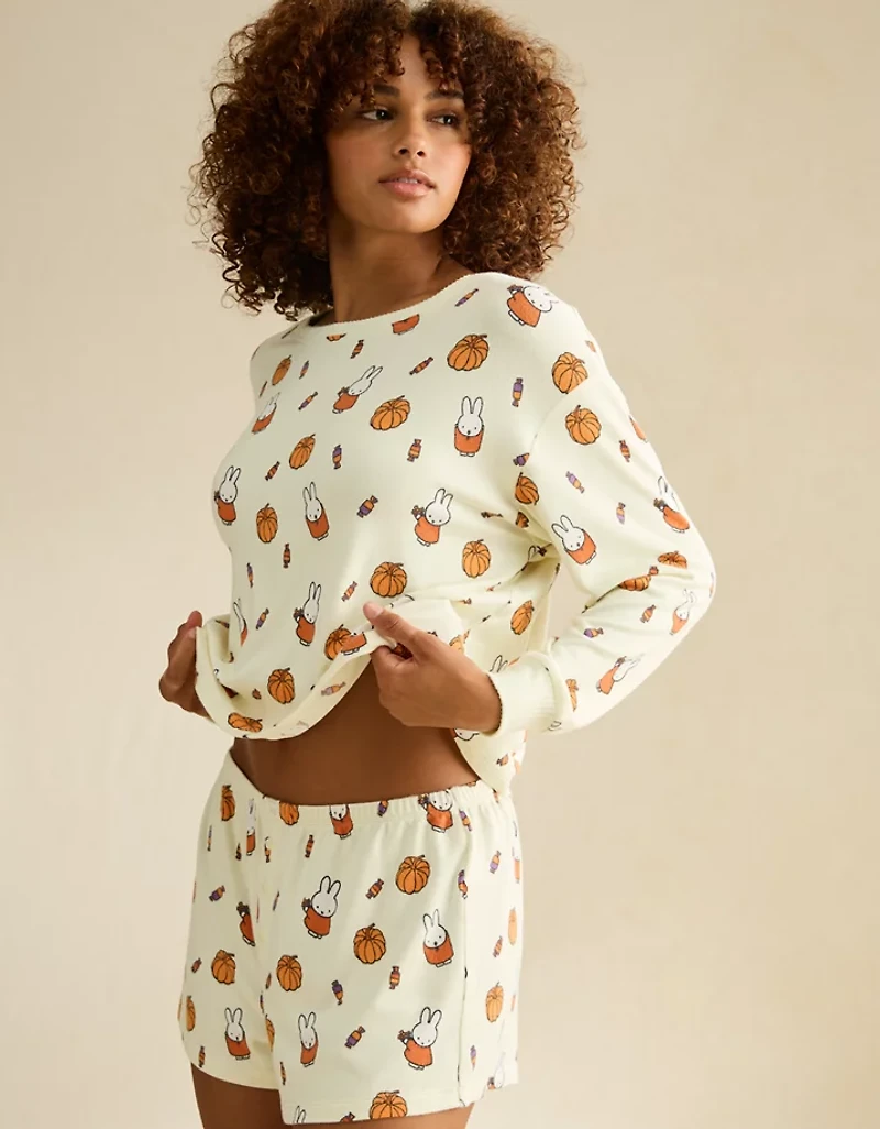 AE Luxe Plush Miffy Long Sleeve + Short PJ Set