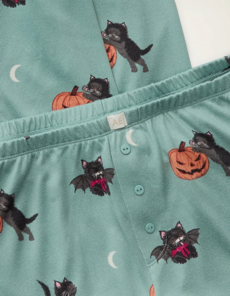 AE Luxe Plush Long Sleeve + Short PJ Set