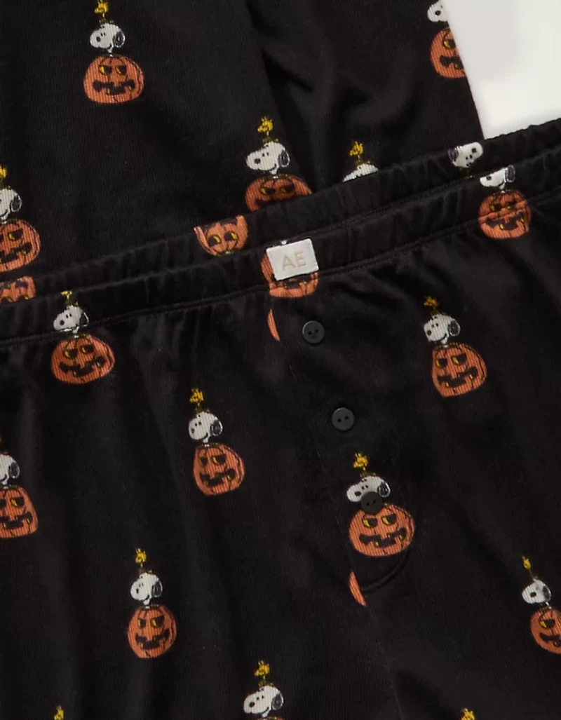 AE Luxe Plush Long Sleeve + Short PJ Set