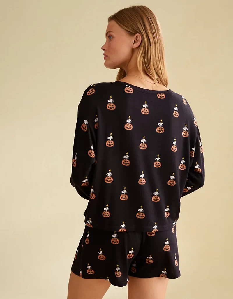 AE Luxe Plush Long Sleeve + Short PJ Set