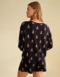 AE Luxe Plush Long Sleeve + Short PJ Set