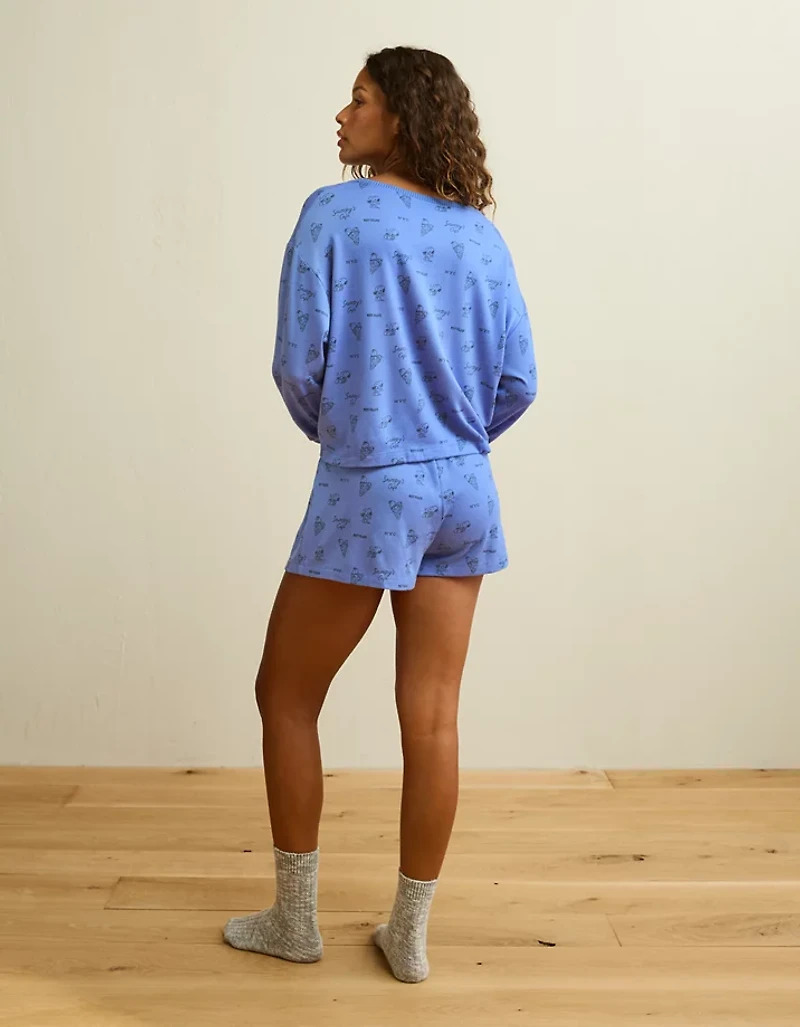 AE Ensemble pyjama court et à manches longues pelucheux Snoopy Luxe