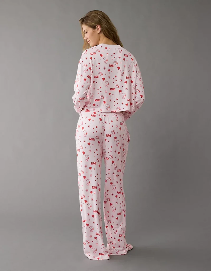 AE Snoopy Valentine's Day Plush Pants PJ Set