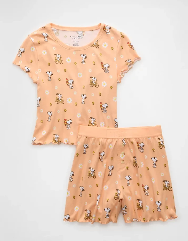 Pyjama avec petit t-shirt pelucheux crème glacée Snoopy AE