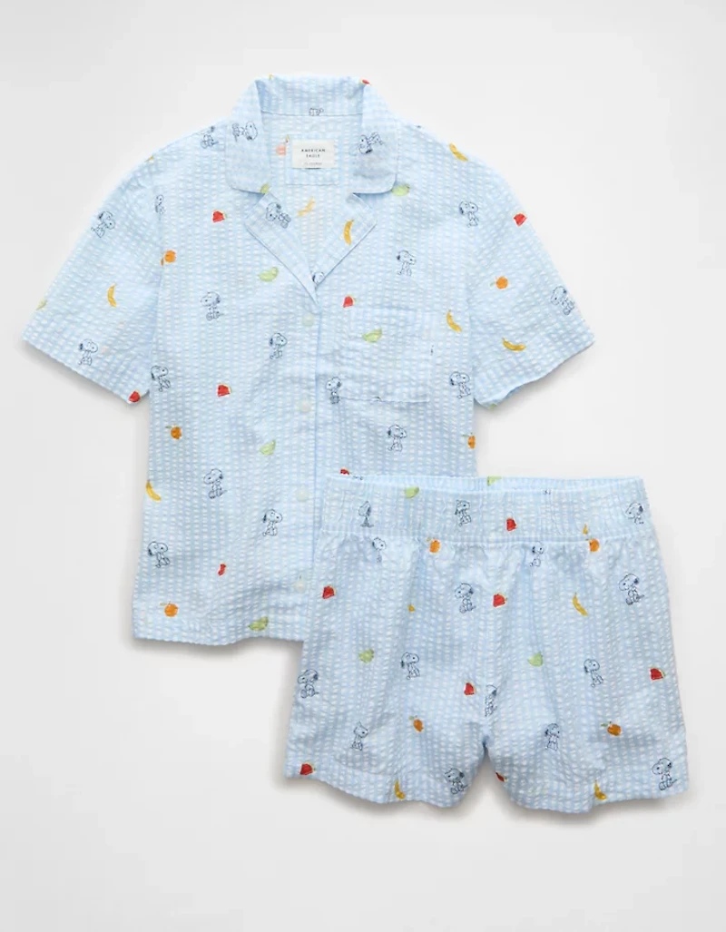 Pyjama en crépon de coton à motif fruits Snoopy AE