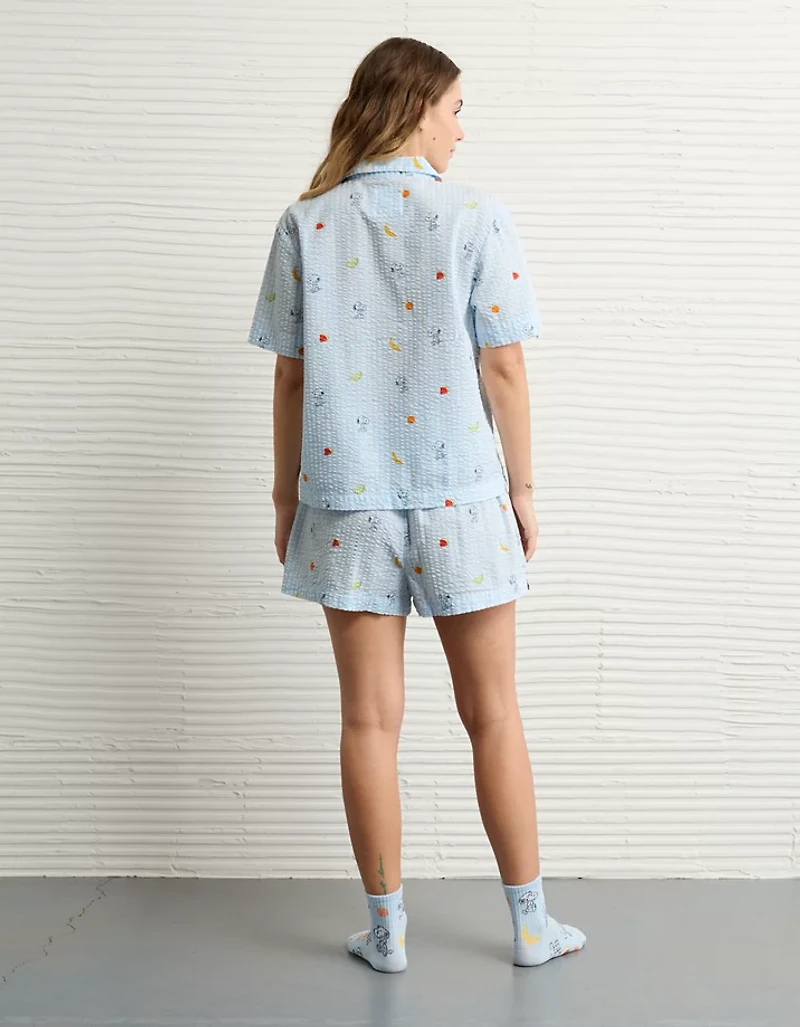 Pyjama en crépon de coton à motif fruits Snoopy AE