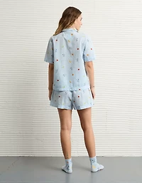 Pyjama en crépon de coton à motif fruits Snoopy AE