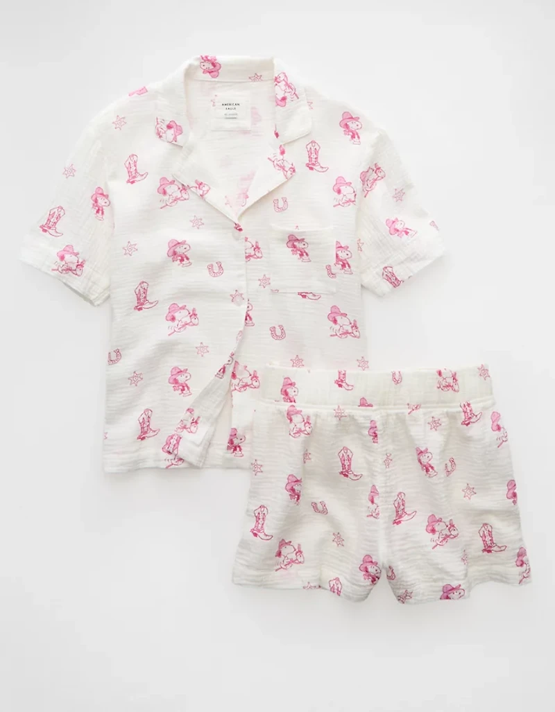 AE Snoopy Western Cotton Gauze PJ Set
