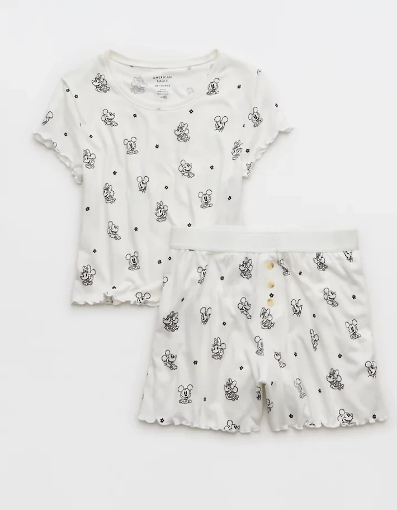 Pyjama pelucheux avec petit t-shirt Mickey et Minnie Mouse AE