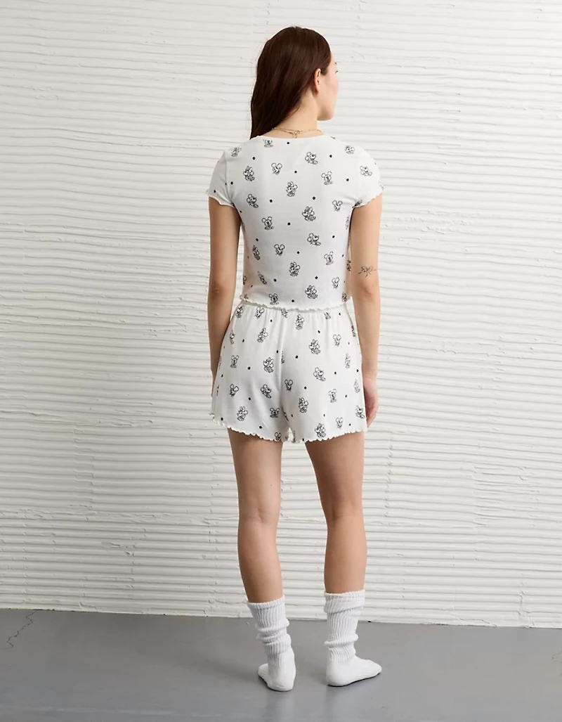 Pyjama pelucheux avec petit t-shirt Mickey et Minnie Mouse AE