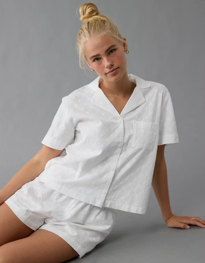 Pyjama boutonné à œillets AE