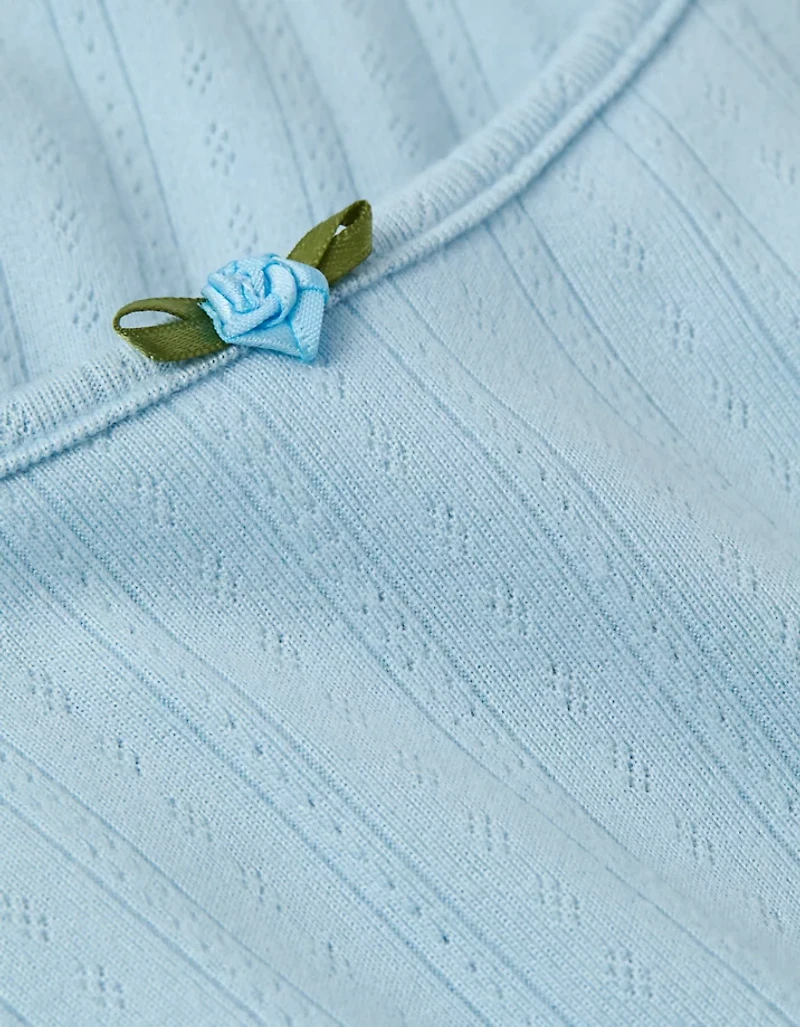 Pyjama short garçonne à motif pointelle AE