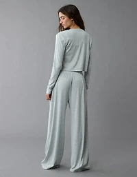 AE 3-Piece Pointelle Plush Cardigan Pajama Set