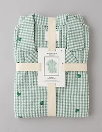 Pyjama en crépon de coton à motif cœurs guingan AE