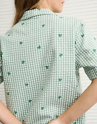 AE Gingham Hearts Seersucker PJ Set