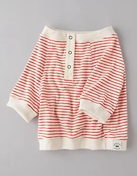 ABO Striped Plush PJ Top