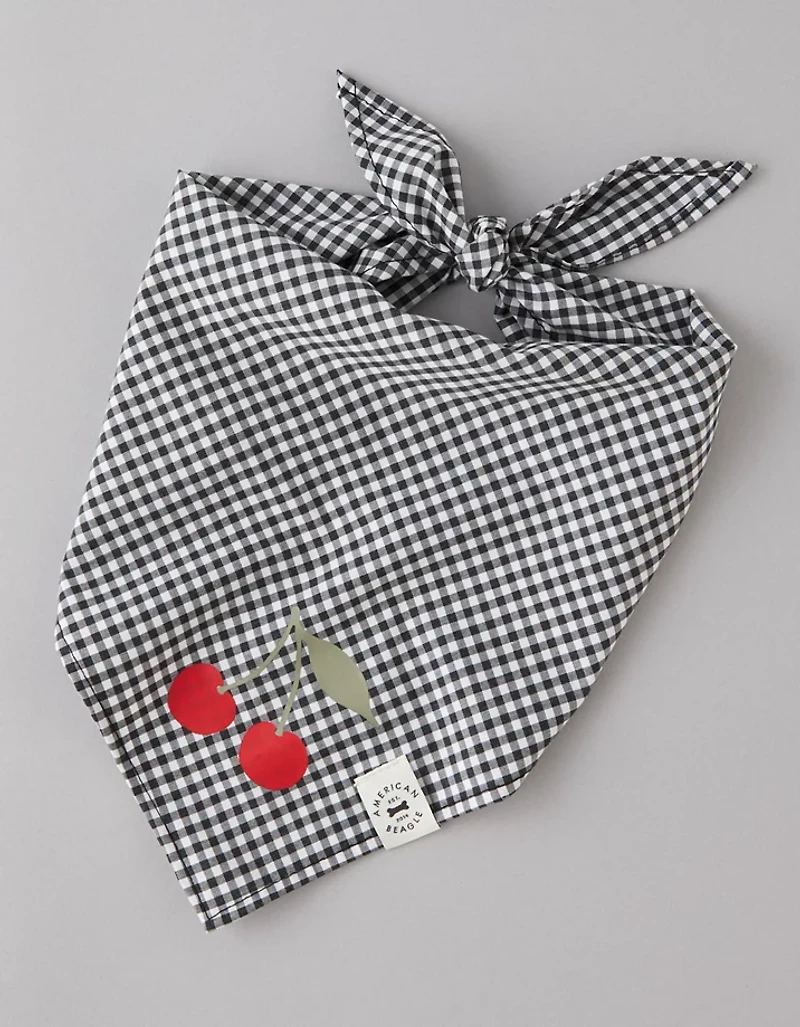 ABO Gingham Cherry Dog Bandana
