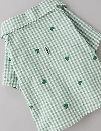 ABO Gingham Hearts Button-Up Dog Shirt