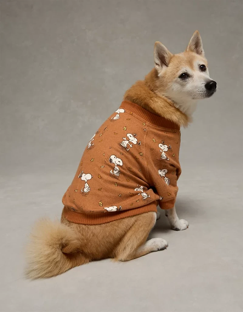 ABO Snoopy Fall Leaves Plush PJ Shirt