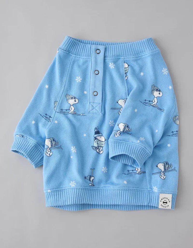 Haut de pyjama pelucheux à imprimé Snoopy skieur ABO