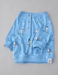 Haut de pyjama pelucheux à imprimé Snoopy skieur ABO