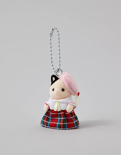 Calico Critters School Girl Tuxedo Cat Key Chain