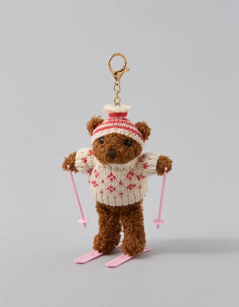 AE Teddy Bear Skier Keychain