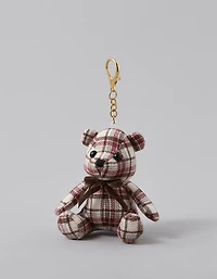 AE Plaid Teddy Bear Keychain
