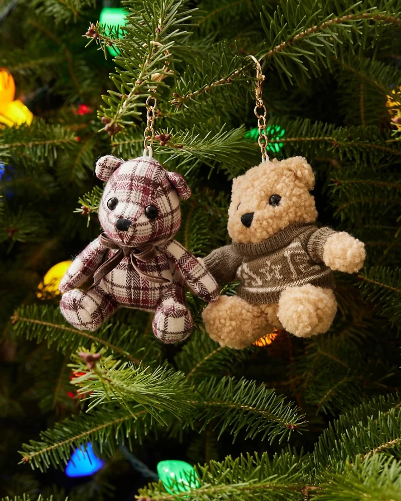 AE Plaid Teddy Bear Keychain