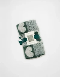 Couverture tissée à motif de cœur AE