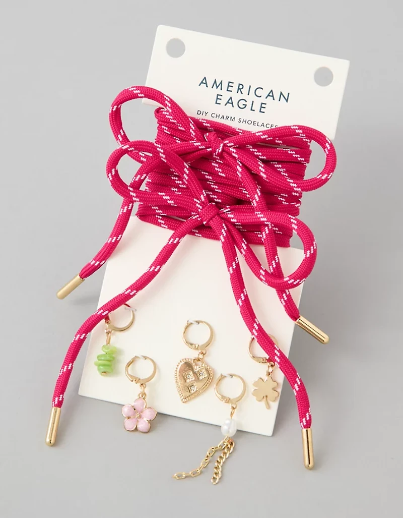 AE Pink Shoelace & Charm Set