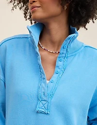 Aerie Vintage Popover Polo Sweatshirt