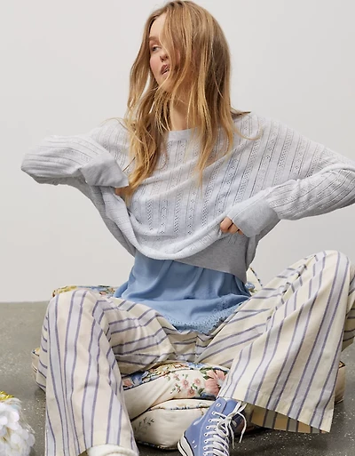Aerie x Emily + Meritt Pointelle Sweater