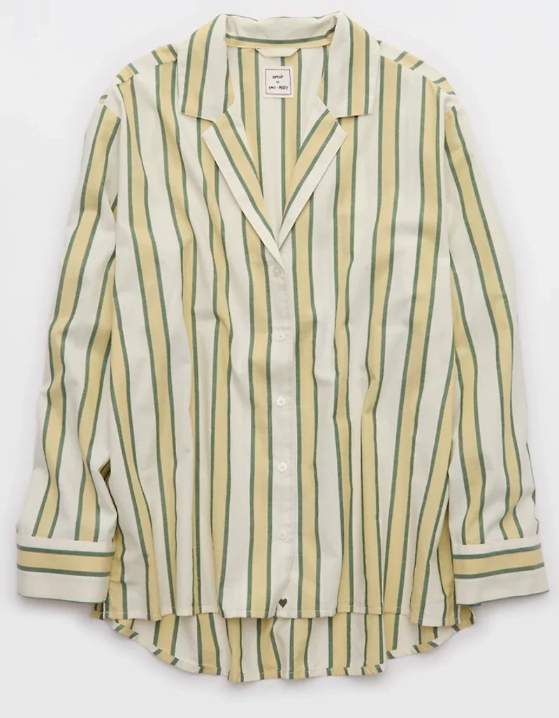 Aerie x Emily + Meritt Cotton Club Stripe Long Sleeve Top