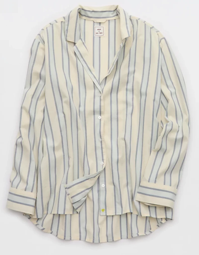 Aerie x Emily + Meritt Cotton Club Stripe Long Sleeve Top