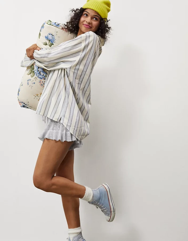 Aerie x Emily + Meritt Cotton Club Stripe Long Sleeve Top