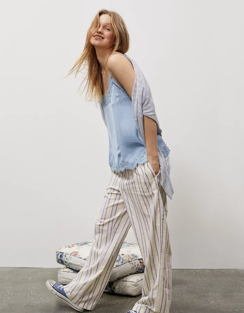 Aerie x Emily + Meritt Cotton Club Stripe Pant