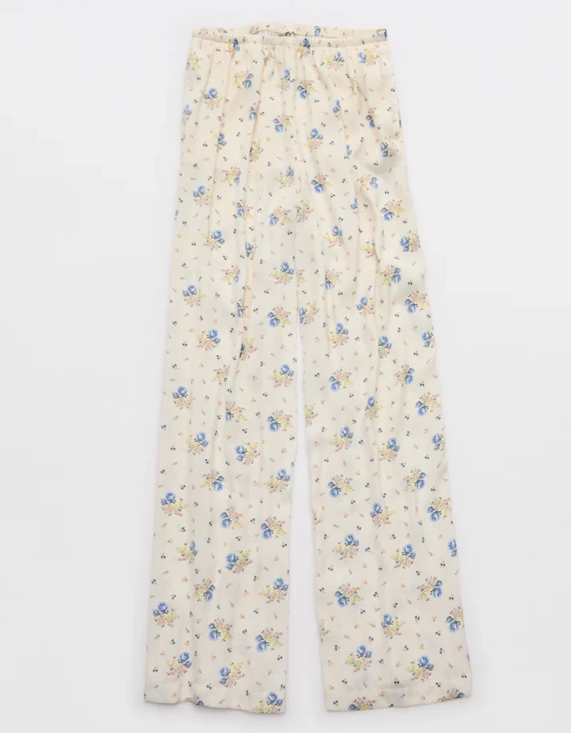 Aerie x Emily + Meritt Satin Floral Print Pant