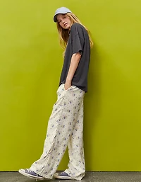 Aerie x Emily + Meritt Satin Floral Print Pant