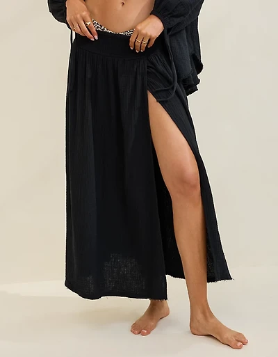 Aerie Faux Wrap Cover Up Maxi Skirt