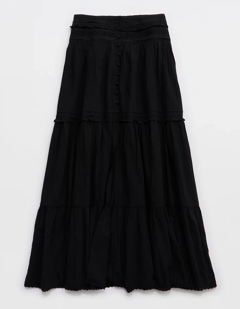 Aerie Boho Button Maxi Skirt