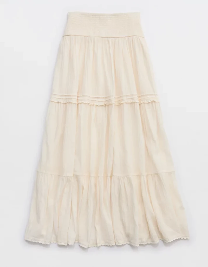 Aerie Boho Button Maxi Skirt