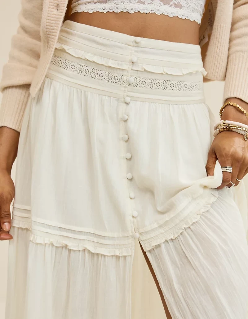 Aerie Boho Button Maxi Skirt