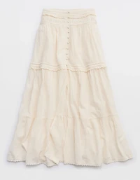 Aerie Boho Button Maxi Skirt