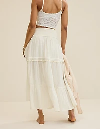 Aerie Boho Button Maxi Skirt