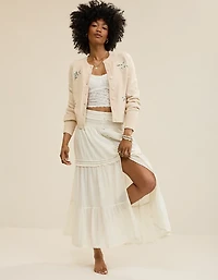 Aerie Boho Button Maxi Skirt